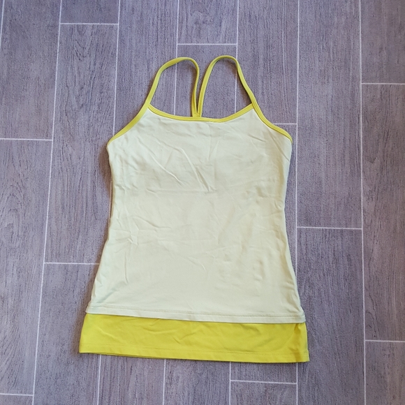 lululemon athletica Tops - Lululemon 2 Tone Yellow Y Tank Size 8